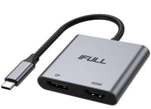 lot 84694 image: Dual Monitor Adapter for Dell HP Surface Lenovo Laptops,Thunderbolt 3USB C Type C to HDMI DisplayPort Adapter Hub Dongle 4K 60hz�