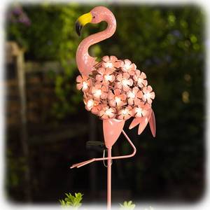 lot 84725 image: HOMEIMPRO Garden Solar Lights, Flamingo Pathway Outdoor Stake Metal Lights, Waterproof Warm White LED for Lawn,Patio, Courtyard, Mothers Day Gifts for Mom Grandma