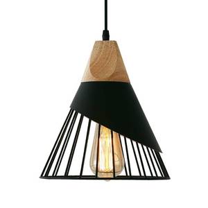 lot 84738 image: Mxsaoud Modern Black Pendant Light Over Kitchen Island, Adjustable Wood Hanging Light Fixture,Industrial Pendant Lighting for Dining Room,Living Room,Bedroom,Hallway,Kitchen,Bar