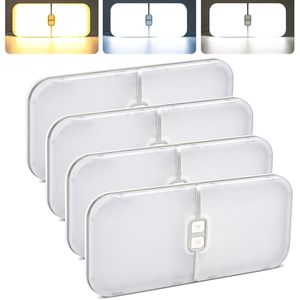 lot 84755 image: CT CAPETRONIX RV Lights Interior, 3 Color TEM Camper Lights, 204 LEDs Dimmable 12v Volt Led Lights Fixture, RV Ceiling Dome Light w Switch for RVCamperTrailerBoat (Warm Cool Natural White) 4Pcs