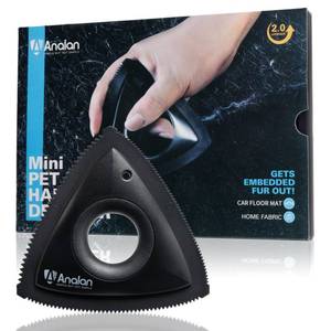lot 84759 image: Analan Mini Pet Hair Remover for Car Detailing Supplies, Carpet Dog Hair Remover for Car Interior, Triangle Dog Hair Remover for Auto Detailing, Couch, Furniture, Lint, Carpet(Matte Black)