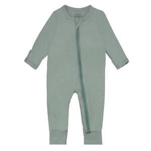 lot 84771 image: Rayon Baby Sleeper with Mitten Cuffs, Footless Pajamas Baby Boy 6-12 Months Green