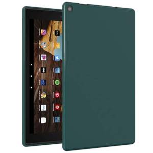 lot 84777 image: Callyue Case for Kindle Fire HD 10 Case 2019 2017 Case, Rubber Soft Skin Silicone Protective Cover for Fire HD 10 Tablet (7th Generation and 9th Generation, 2017 and 2019), Dark Green
