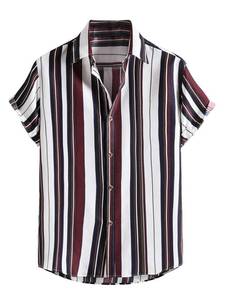 lot 84780 image: Floerns Mens Striped Shirts Casual Short Sleeve Button Down Shirts A Multicoloured M