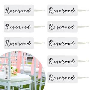 lot 84782 image: OLYCRAFT 8 Pcs Acrylic Tag Reserved Signs Clear Hanging Reserved Signs with Satin Ribbon Rectangle Reserved Hanging Sign for Wedding Church Restaurant Important Events Reserving - 10.8 Inch