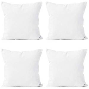 lot 84835 image: Encasa Homes Throw Pillow Covers Only (No Insert) (20x20) - Sublimation Blank White 4 Pc Pack with Invisible Zipper -Polyester Twill Cushion Cases for DIY, Printing & Painting