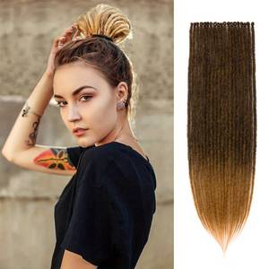 lot 84853 image: pleaday Chocolate Brown Dreadlock Extensions 22 Inch 10 Strands SE Synthetic Dreads Crochet Hippe Dreads Handmade Soft 0.6 cm Width Loc Extensions Reggae Style Hair for Women Men