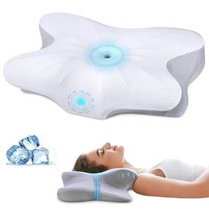 lot 84902 image: Olumoon Neck Pillow Memory Foam Pillows - Neck Support Pillow for Pain Relief, Ergonomic Cervical Pillow for Sleeping, Orthopedic Contour Bed Pillow for Side, Back & Stomach Sleepers with Pillowcase