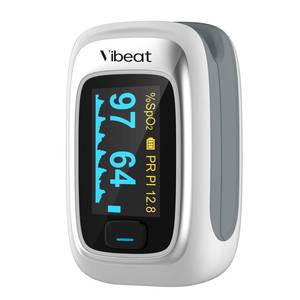 lot 84910 image: Vibeat Fingertip Pulse Oximeter, Blood Oxygen Saturation Monitor O2 Meter, Portable SPO2 & Pulse Rate Monitor, Batteries and Lanyard Included