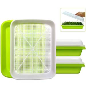lot 84933 image: SUNPRO 2-Pack Seed Sprouter Tray BPA Free PP Soil-Free Big Capacity Healthy Wheatgrass Grower Sprouting Container Kit with Lid (2, Green)