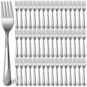 lot 85952 image: Minatee 100 Pieces Dinner Forks Bulk Set 6.9 Inches Stainless Steel Metal Forks Silverware Flatware Fork Salad Forks Table Fork Mirror Polished for Home Restaurant Kitchen Eating Silverware Utensils