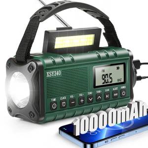 lot 85970 image: Emergency Radio, NOAA Weather Alert, Portable Solar Hand Crank AMFM Radio for Survival,10000MAH Rechargeable Battery Powered Radio, USB-C Charger,Clock SOS Alarm & Flashlight,Reading Lamp,for Outdoor