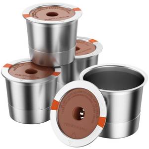 lot 85993 image: RETHONE K Cup Reusable Coffee Pods Compatible with Keurig 1.0 & 2.0 Coffee Machines, Universal Stainless Steel Reusable K Cups Brewers Refillable K Cups (4 Pack)