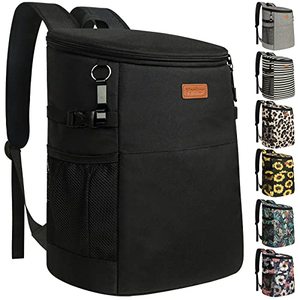 lot 86001 image: Camping 30 Cans, Soft Backpack Coolers Insulated Leak Proof Travel Waterproof Lunch Picnic Beach Work Trip Drink Beverage Beer Thermal Bag Black