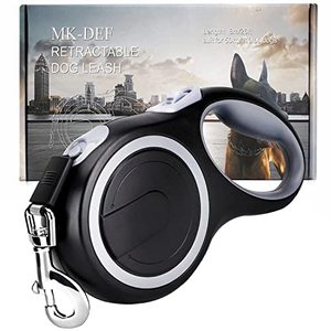 lot 86017 image: 26Ft Retractable Dog Leash, Heavy Duty Great Leash for Dog up to 110 lbs, Anti-Slip Rubberized Handle, One-Handed Brake, Strong Nylon Tape, Tangle Free��MK-DEF