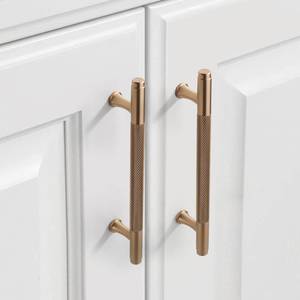 lot 86024 image: 9BUILD 10 Pack Knurled Cabinet Pulls 5 Inch Champagne Bronze Kitchen Cabinet Handles Cabinet Hardware Kitchen Handles for Cabinets Dresser Pulls T Bar Drawer Handle