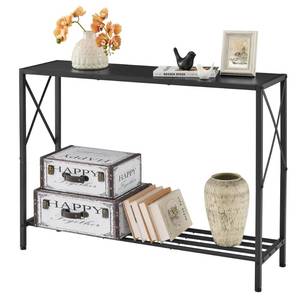 lot 86040 image: Tajsoon Console Table, 2-Tier Entryway Table41.8�L Narrow Sofa Table with Shelves, Entrance Table for Hallway, Entryway, Living Room, Foyer, Corridor, Office, Black