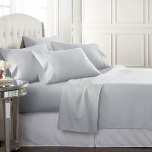 lot 86043 image: Danjor Linens Queen Sheet Set - 6 Piece Set including 4 Pillowcases - Deep Pockets - Breathable, Soft Bed Sheets - Wrinkle Free - Machine Washable - Light Grey Sheets for Queen Size Bed - 6 pc