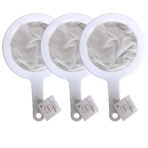 lot 86049 image: Kitchen Ultra-Fine Nylon Mesh Strainer I Plastic Sieve Filter Spoon For Soy Milk Coffee Milk Yogurt Juice Kefir coladores de cocina (Set of 3-100  200  400 Mesh)