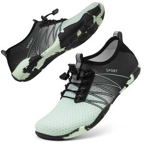 lot 86061 image: Water Shoes for Men Women River Shoes Adult Swim Beach Lake Pool Aqua Socks Barefoot Quick Dry for Hiking Surfing Kayaking Size Women 11  Men 9.5 6a-Cyan Black