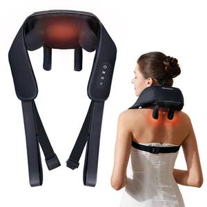 lot 86069 image: KNQZE Neck Massager with Heat, Cordless 4D Deep Tissue Kneading Massage, Shiatsu Neck and Shoulder Massage Pillow for Neck, Traps, Back and Leg Pain Relief, Gifts for Men Women