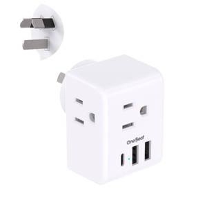 lot 86074 image: Australia New Zealand Power Plug Adapter, US to Australia Travel Adapter with 3 American Outlets 3 USB Ports (1 USB C), Type I Plug Adapter Travel Essentials for USA to Australia, Argentina, China