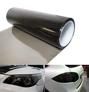 lot 86094 image: 12 by 48 Inches Self Adhesive Headlight, Tail Lights, Fog Lights Tint Vinyl Film (12 X 48, Light Black)