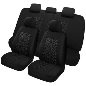 lot 86110 image: Pariitadin Car Seat Covers Full Set, Washable and Breathable Premium Cloth Automotive Vehicle Seat Cover for Car Interior, Universal Fit for Most Cars, Sedan, Truck, SUV(Black)
