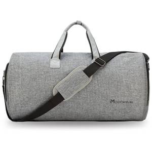 lot 86119 image: Convertible Garment Bag with Shoulder Strap, Modoker Carry on Garment Duffel Bag for Men Women - 2 in 1 Hanging Suitcase Suit Travel Bags (Grey)