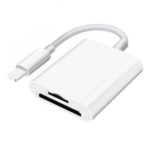 lot 86150 image: SD Card Reader for iPhone iPad Camera,Dual Card Slot Memory Card Reader Supports SD and TF Card Trail Camera Viewer Sd Card Adapter Portable Micro Sd Card Reader No Application Required Plug and Play