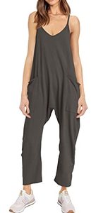 lot 86177 image: Doshoop Womens Loose Casual V Neck Sleeveless Jumpsuits Spaghetti Strap Long Pant Rompers Sling Jumpsies Rompers Medium