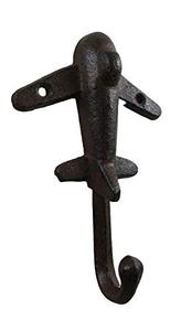 lot 86182 image: Cast Iron Airplane Themed Single Wall Hook