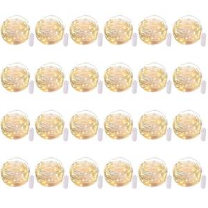 lot 86217 image: Brightown 24 Pack Fairy Lights Battery Operated - 7Ft 20 Led Mini String Lights Silver Wire Waterproof Firefly Starry DIY Lights for Bedroom Patio Wedding Party Christmas Decor (Warm White)