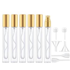 lot 86246 image: Lil Ray 10ml Perfume Atomizer for Men & Women. Refillable Glass Spray Bottle. Portable Fragrance Bottle for Travel,Party (6PCS,Gold)