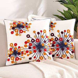 lot 86262 image: Sioloc Set of 2 Decorative Throw Pillow Covers Pillowcase Soft Square Cushion Case Couch Sofa Bed Bedroom Living Room, 18x18 Inch