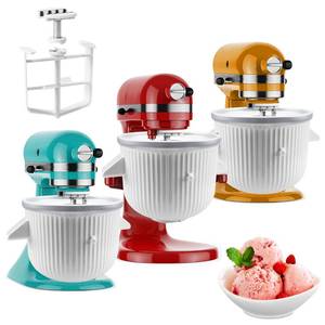 lot 86274 image: Ice Cream Maker Attachment for KitchenAid Stand Mixer, Ice Cream Bowl Compatible with 4.5Qt and Larger Stand Mixers, Ice Cream & Sorbet Gelato Maker Attachment, 2 Quart, White