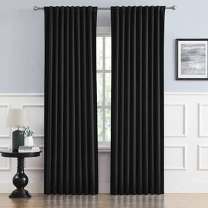 lot 86280 image: DUALIFE Solid Back Tab and Rod Pocket Blackout Curtains, Blackout Thermal Insulated Curtains 96 Inch Long 2 Panels Burg Room Darkening Curtains for Living Room, 52W x 96L