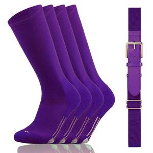 lot 86284 image: Youper Youth BaseballSoftball Belt & Socks Combo Set (2 Pairs of Socks & 1 Belt) (Purple, Youth - Large)