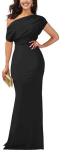 lot 86291 image: Black Elegant Sleeveless Prom Gown for Women Formal Off Shoulder Mermaid Dress Sexy Bodycon Evening Party Long Dresses with Zipper 2XL