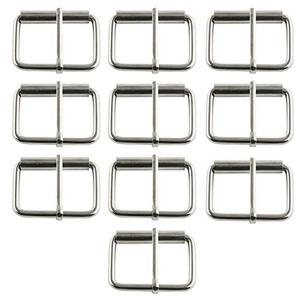 lot 86299 image: E-outstanding Roller Buckle 10PCS 1-12Inch38mm Silver Adjustable Multi-Purpose Belt Buckle with Roller DIY Leather Craft Garment Accessories