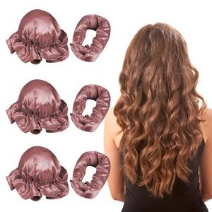 lot 86318 image: Fawyteng 3Sets6PCS Satin heatless curling Set with Adjustable Clasp, No Heat Curling Rods and Hair cap for Overnight Curls, Suitable for All Hair Types (Light purple)