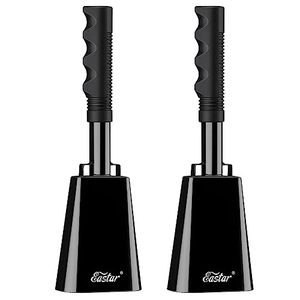 lot 86349 image: Eastar Cow Bell with Handle, 2 Pack Cowbells for Sporting Events, 10 Inch Cowbells Noise Makers Cheering Bell for Football Games, Stadiums, Halloween Gifts, Black