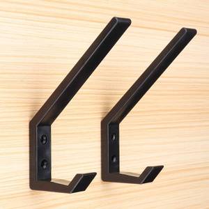lot 86353 image: Fonture 4PCS Helmet Holders Plastic Hanging Hooks Wall Mounted Hangers Hat Glove Bag Shoe Clothes Rack (Black-4PC)