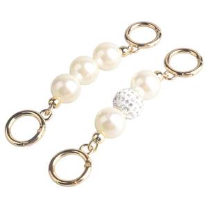 lot 86354 image: BEAULEGAN Purse Chain Strap Pearl Extenders for Handbag Shoulder Crossbody Bag 2 PCS (Gold)