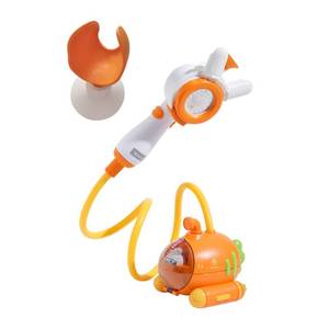 lot 86361 image: Bath Toy Submarine Spray Station Battery Operated Water Pump with Hand Shower Head Cartoon Carrot Bathtub Toy for Purple Bathroom Accessories