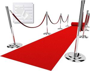 lot 86370 image: EZLucky Red Carpet Runner for Party, 2.6X30 ft, 130 GSM Felt Non-Woven Fabric, Hollywood Red Carpet for Event, Aisle Runner for Wedding Ceremony, Movie Theme Party Deco, Red Runway Rug for Prom