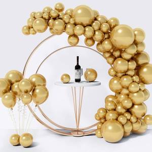 lot 86371 image: 130PCS Metallic Gold Balloons Different Sizes 18 12 10 5 Balloon Garland Arch Kit perfect for Birthday Party, Graduation,Wedding, Holiday Decoration and Anniversary (Metallic Gold Balloons)