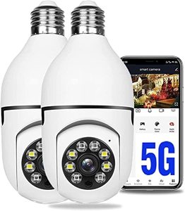 lot 86373 image: KOWVOWZ 360 Degree Security Cameras Wireless Outdoor, 2.4GHz & 5GHz WiFi Light Bulb Camera, 1080p Indoor for Home Camera System, Motion Detection, Two-Way Audio (2PCS)