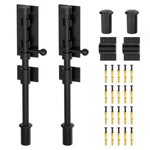 lot 86375 image: Barrel Bolt Latch, Sliding Bolt Gate Lock Door Latches Hardware, 9.6 Inch Heavy Duty Solid 304 Stainless Stee Door Lock for FenceWoodenBarn DoorYard DoorInterior Door Latch (10inch Black-2 Pack)