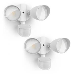 lot 86378 image: UME 2 Pack 32W 2500 Lumen LED Security Lights Motion Sensor Light Outdoor, 5000K Daylight, IP54 Waterproof, Dusk to Dawn, Motion Detector Flood Light for Garage, Yard, Porch-White